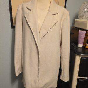 Josie Cream Winter White Felt Jacket Blazer Women's Medium